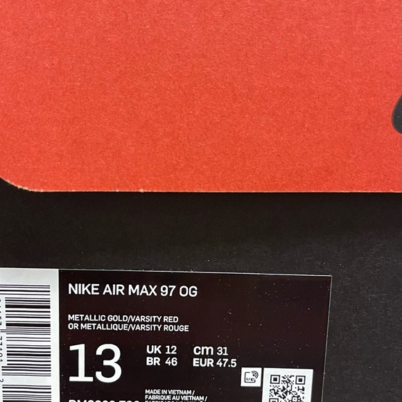 NIKE Air Max 97 “OG Golden Bullet” 2022 BRAND NEW Men’s Size 13 DM0028-700 - Picture 6 of 6